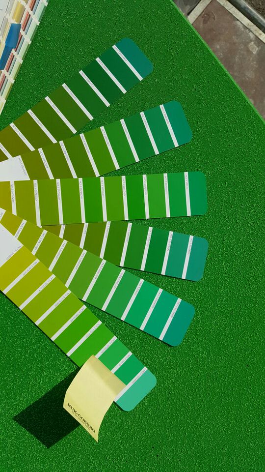Farbfächer mit Grüntönen