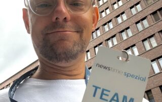 Michael Viol von We Are Producers bei ProSieben Sat1 Newstime Spezial Interviews am Potsdamer Platz in Berlin
